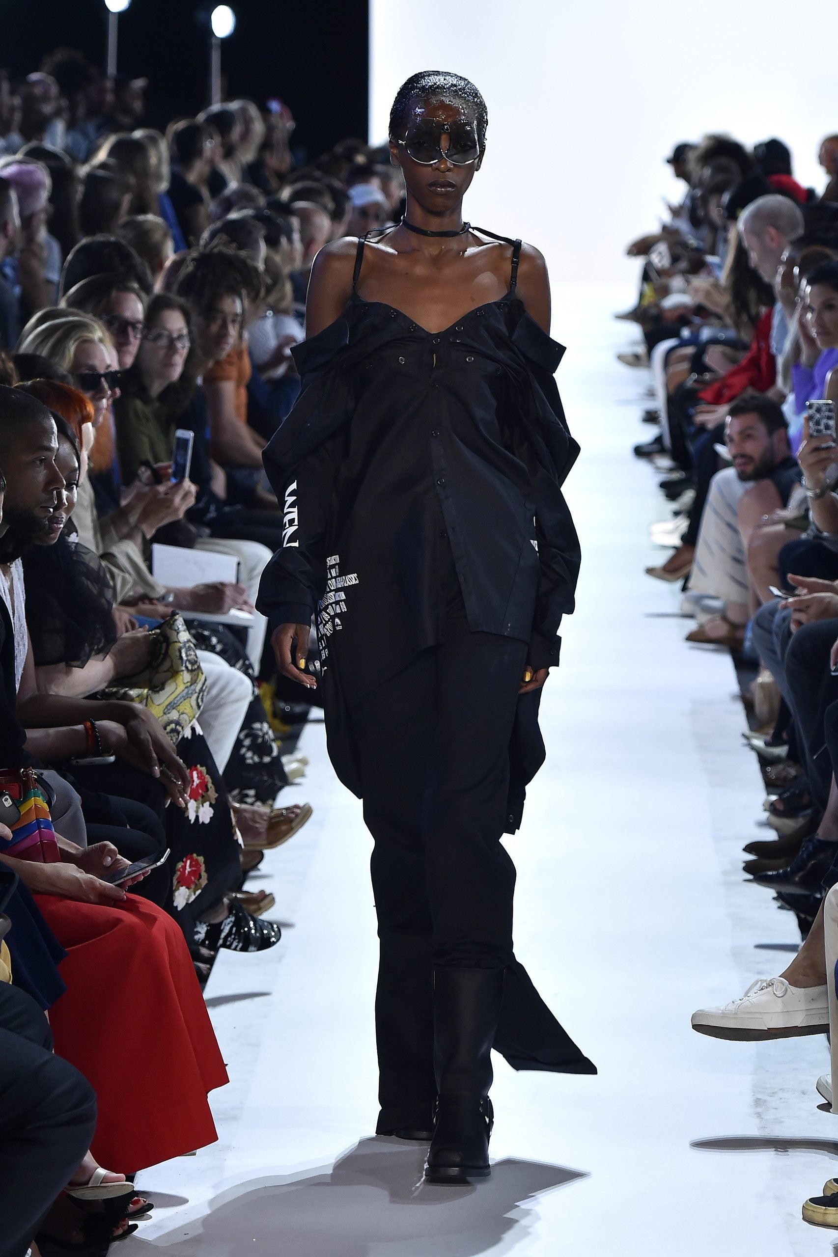 Designer Shayne Oliver on the runway during the Helmut Lang Seen