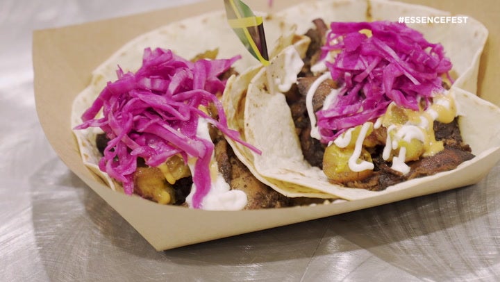 WATCH: ‘Try This Dish’ Sharí Nycole Tastes Jamaican Tacos By 2 Girls And A Cook Shop