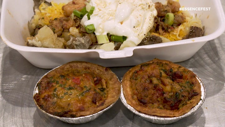WATCH: ‘Try This Dish’ Sharí Nycole Tries The ‘Seafood Baked Potato’ & ‘Crawfish Pie’ From Mardi Gras Madness