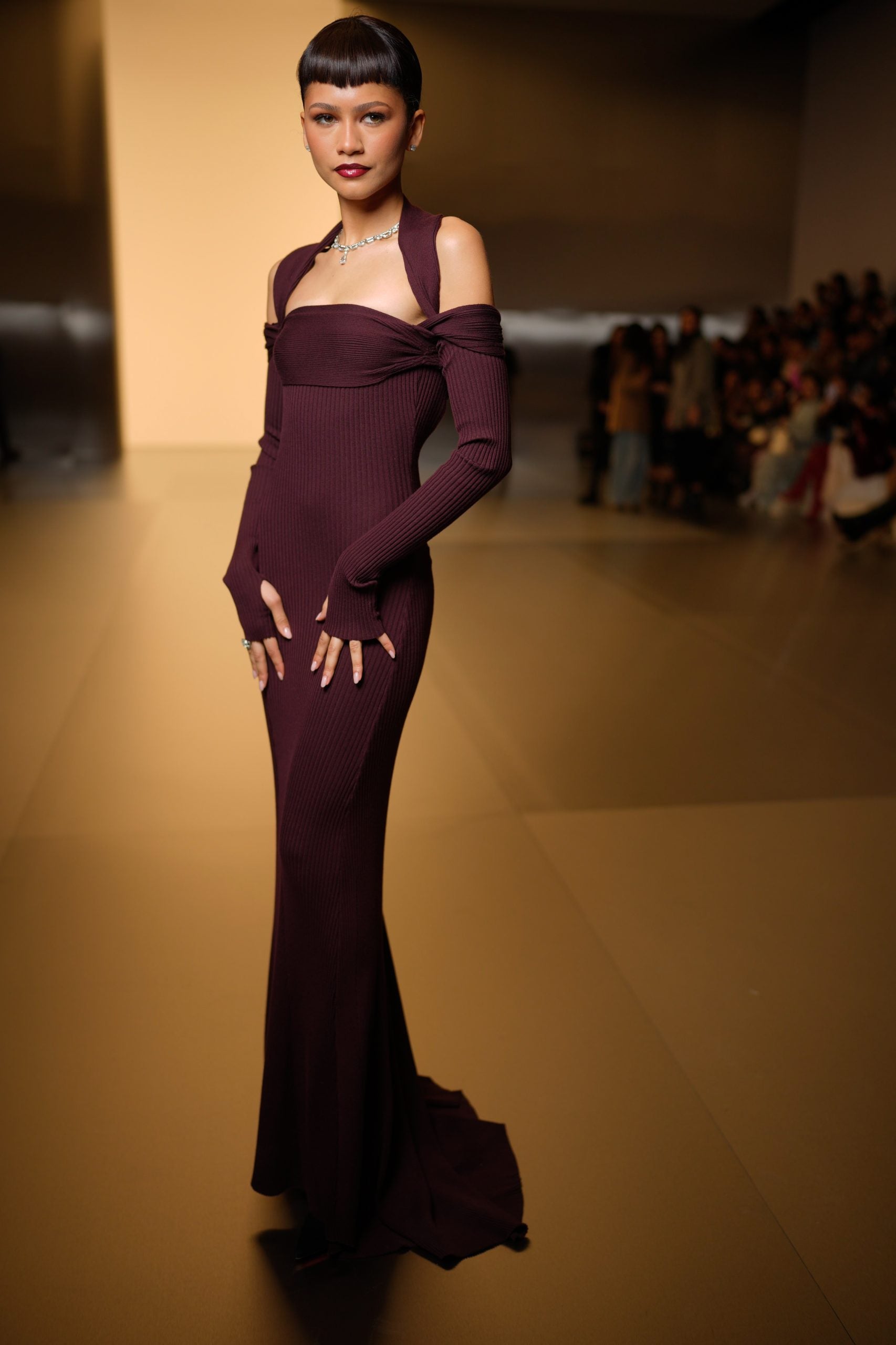 Zendaya Leans Into The Maroon Trend For Fendi’s Spring 2024 Couture Show
