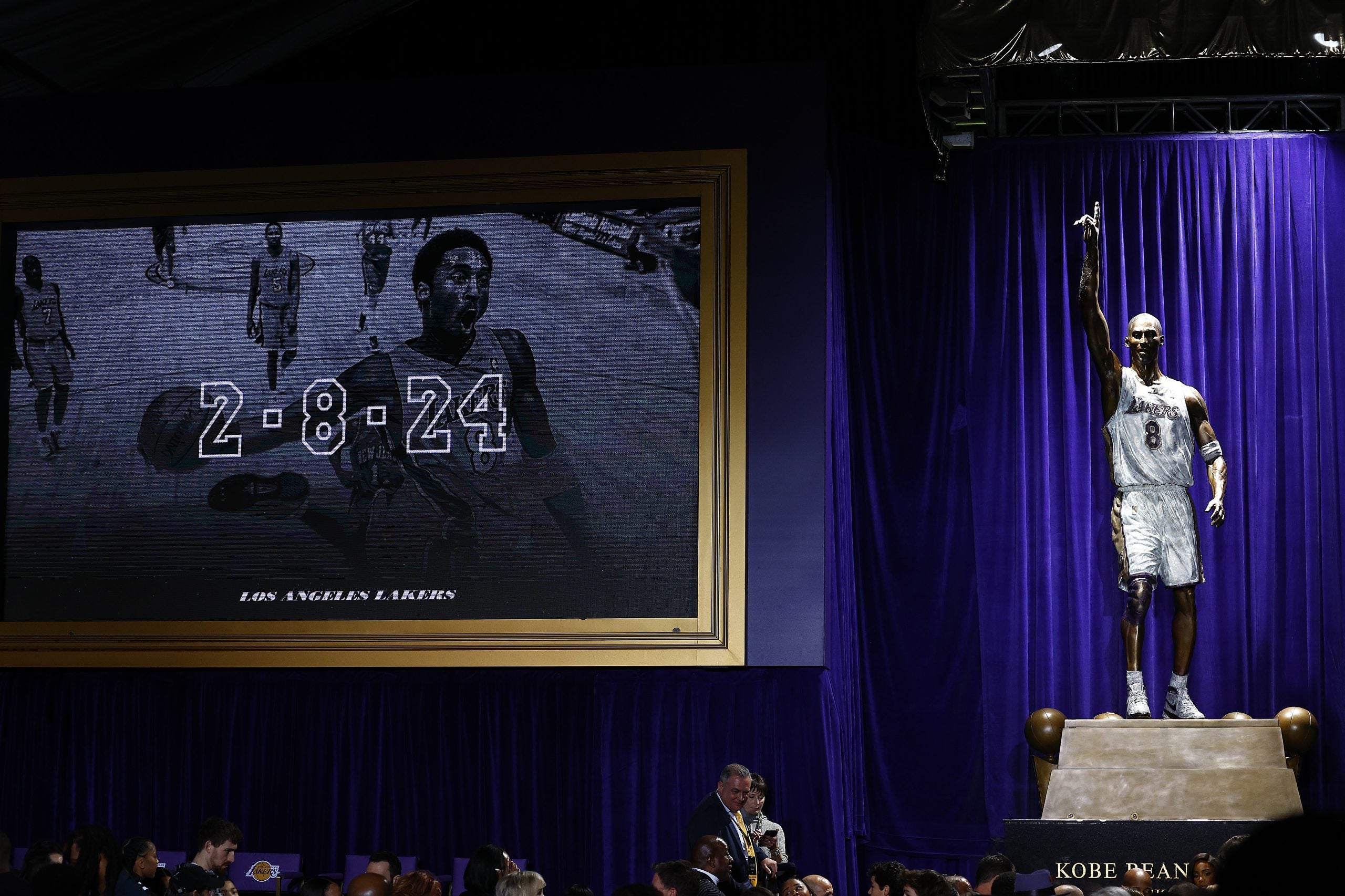 Kobe Bryant Statue Unveiled At Lakers Arena In Los Angeles