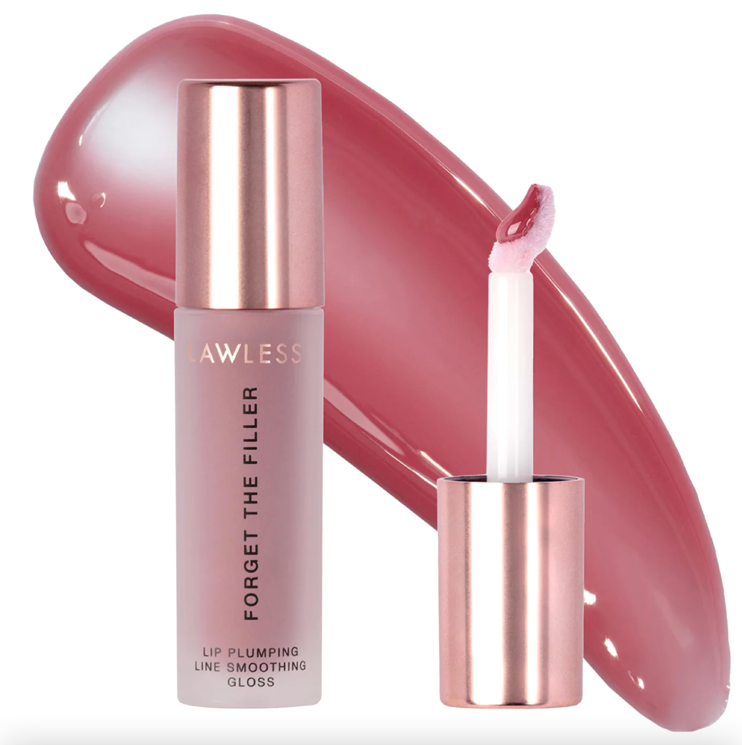 Forget the Filler Lip-Plumping Line-Smoothing Satin Cream Lipstick -  LAWLESS