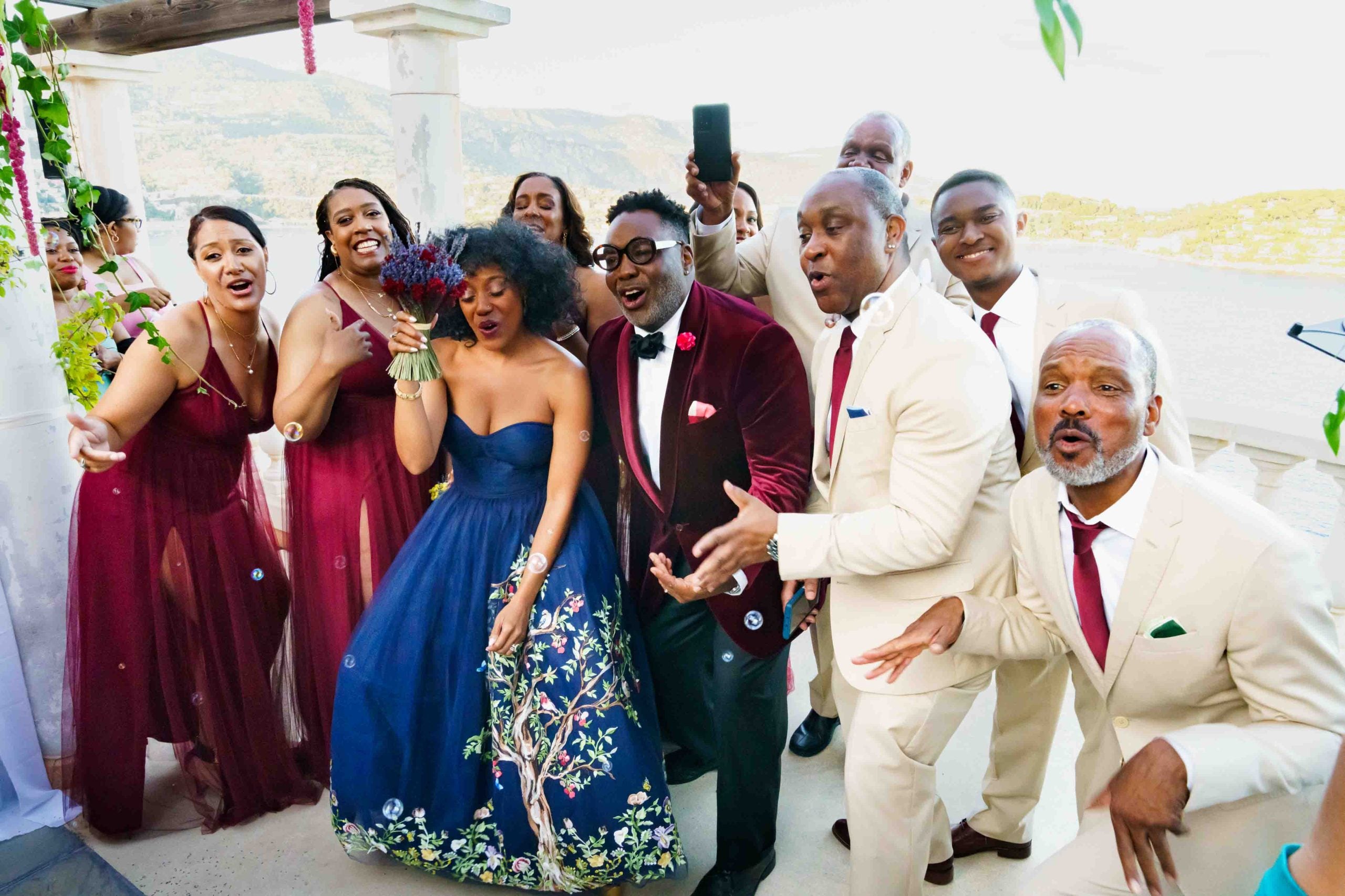 Bridal Bliss: For Kevin And Syreeta's Nuptials In The South Of France, The Bride Ditched White For 'Something Blue'