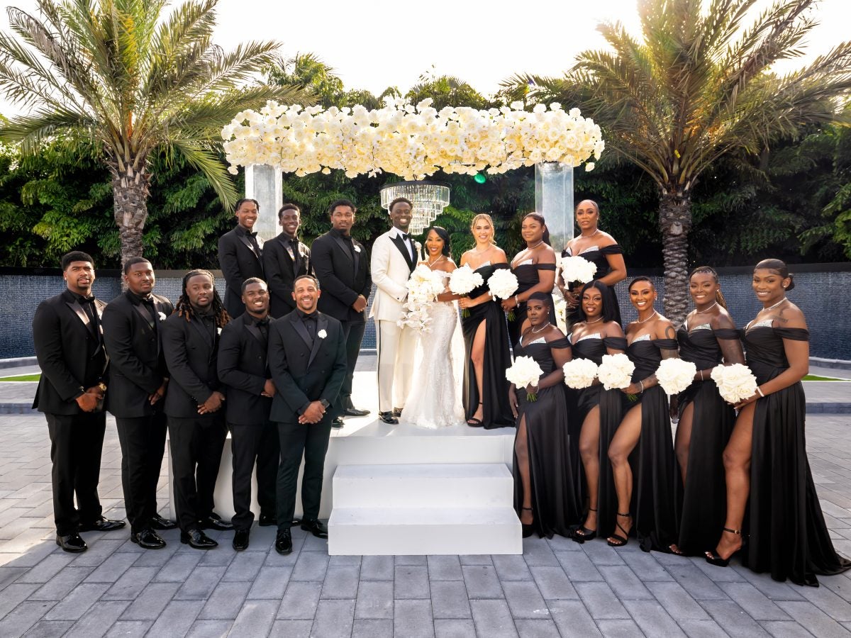 Bridal Bliss: Inside NFL Couple Nazeeh Johnson And Gabrielle Irving's Glam Miami Wedding