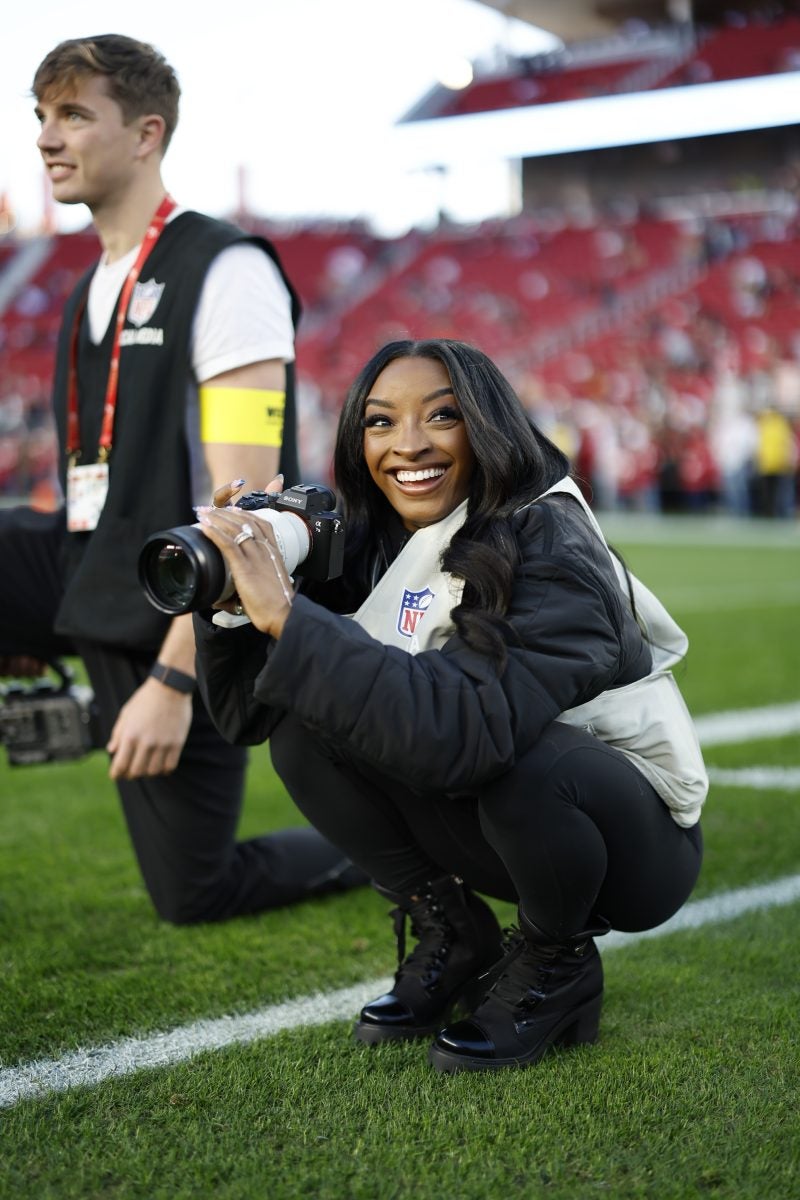 Star Gazing: Simone Biles Shines As NFL Photographer For Bears Vs. 49ers
