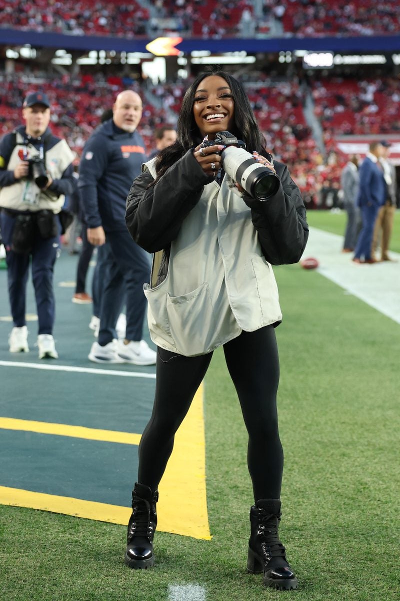 Star Gazing: Simone Biles Shines As NFL Photographer For Bears Vs. 49ers