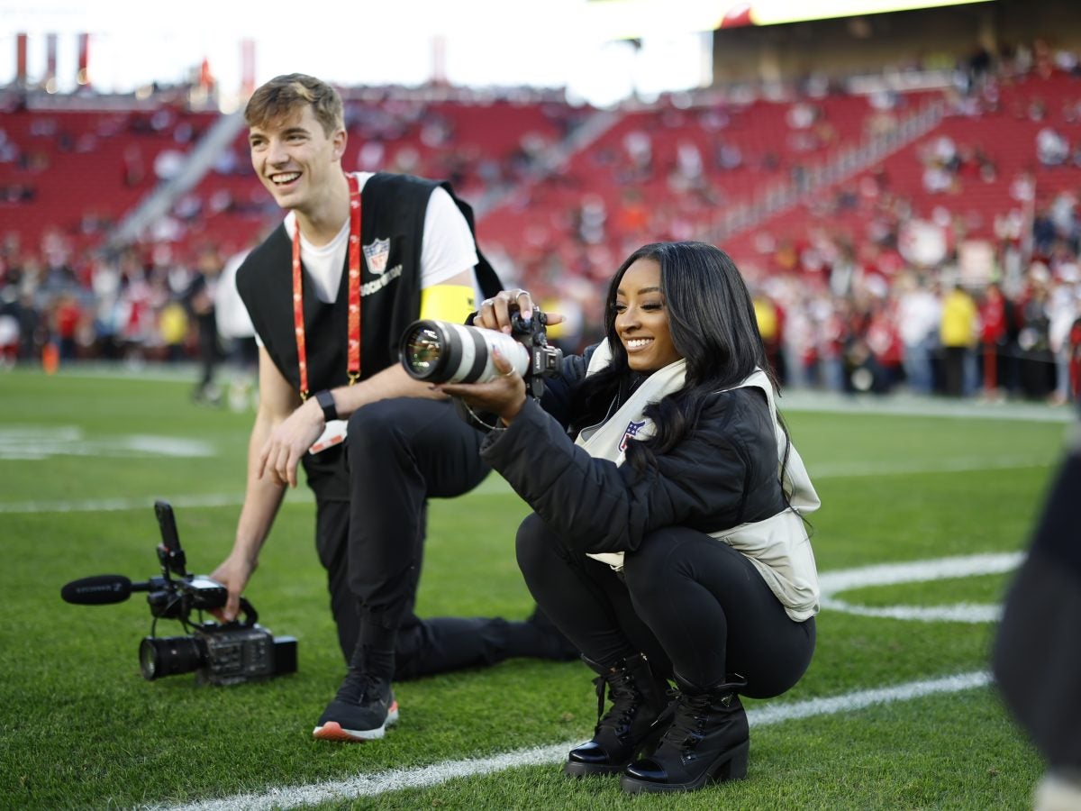 Star Gazing: Simone Biles Shines As NFL Photographer For Bears Vs. 49ers