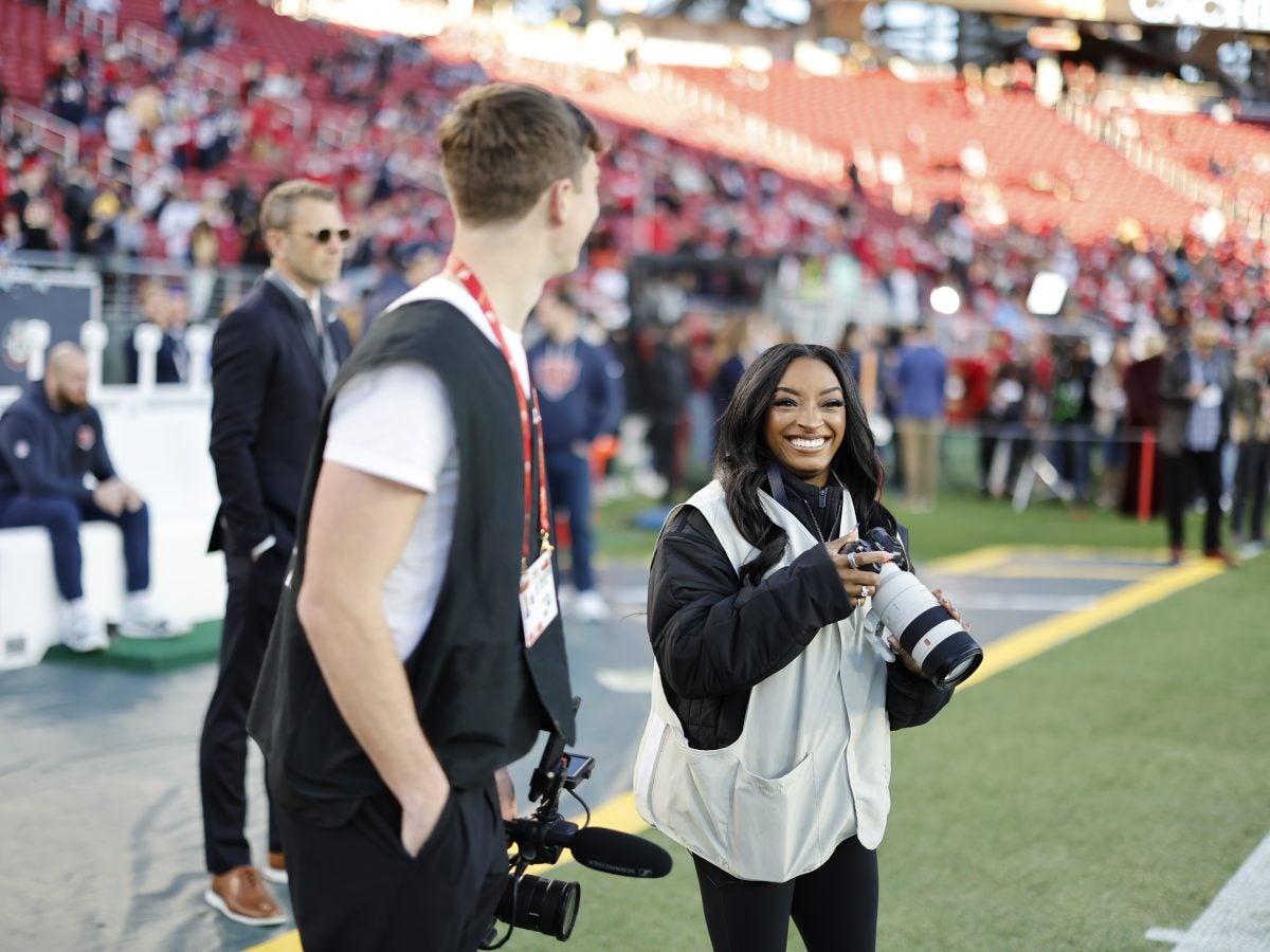 Star Gazing: Simone Biles Shines As NFL Photographer For Bears Vs. 49ers
